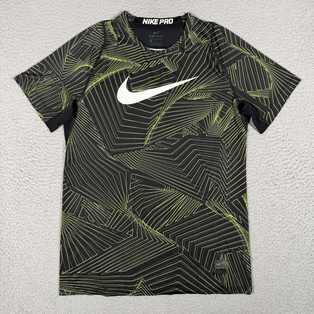 Nike Pro Boys XL Black Geometric HBR Cool Performance Athletic Stretch Dri-Fit